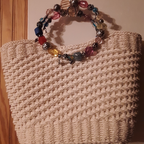 Capelli of New York Handbags - Amazing cream colored straw handbag